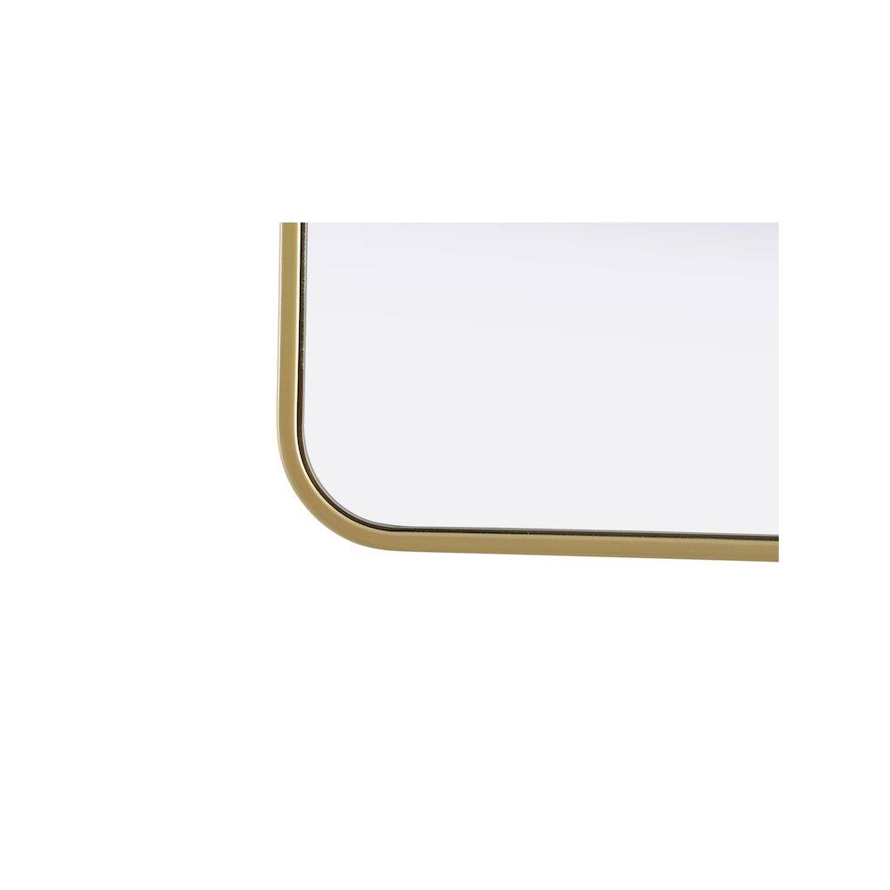 Back. Elegant Decor - Contour Metal Rectangle Mirror 20x36 in Brass - Brass.