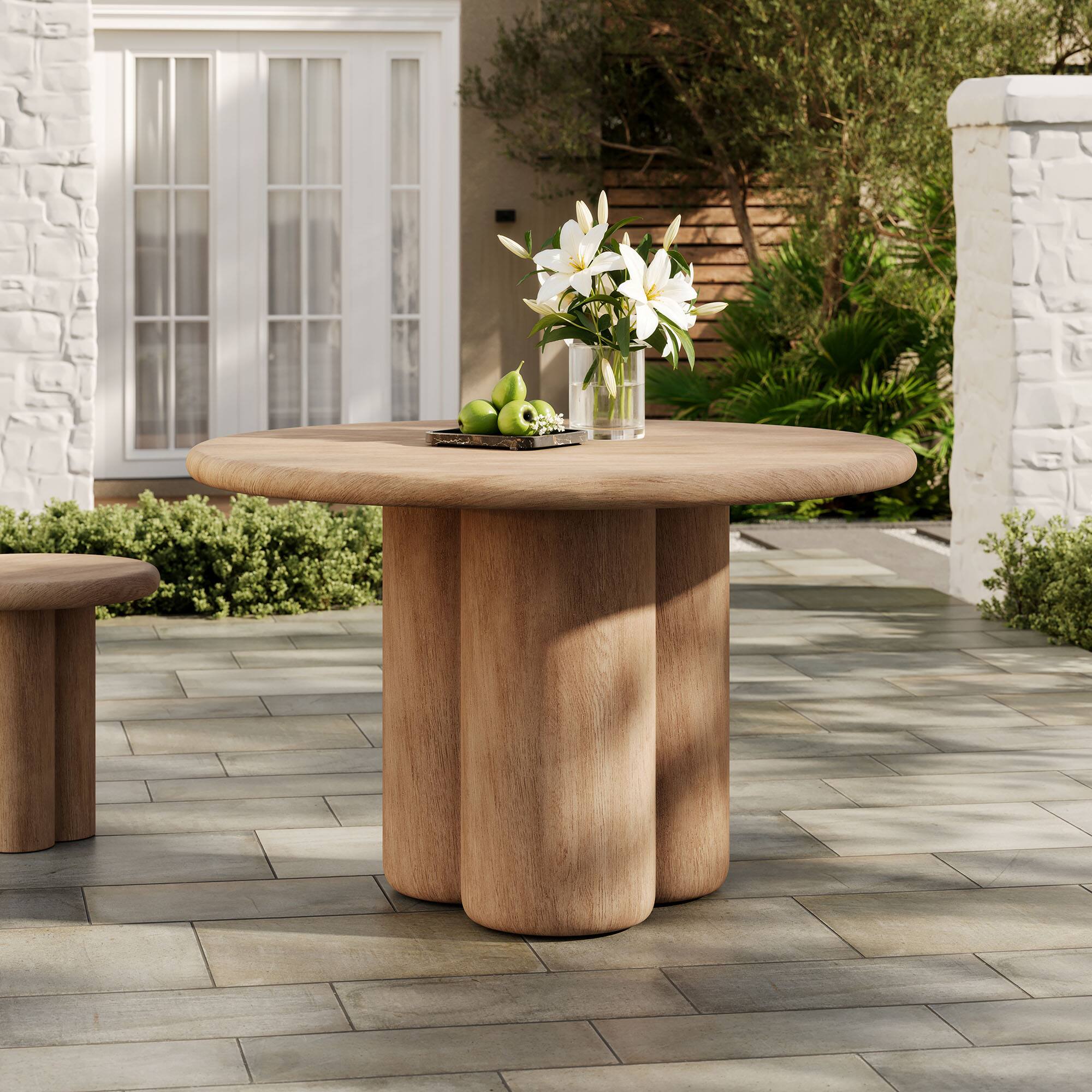 Alt View 4. Modway - Tori 48 Inch Round Indoor and Outdoor Patio Dining Table by Modway - Oak.