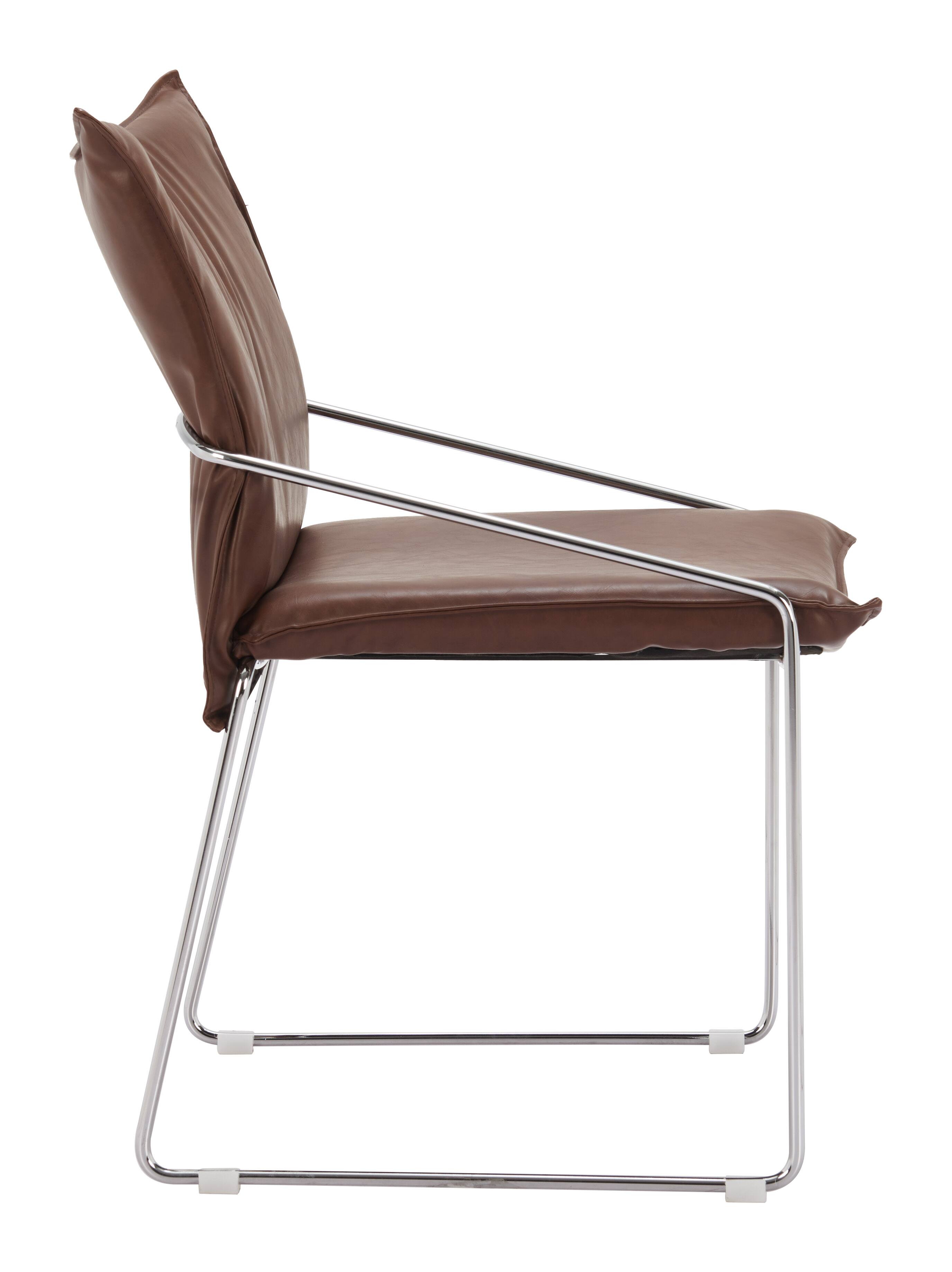 Back. Hivvago - Pola Dining Chair (Set of 2) Brown - Brown.