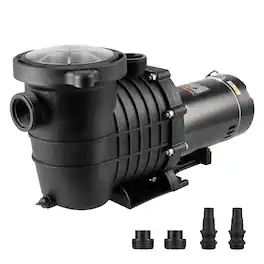 VEVOR - Above Ground Pool Pump, 2 HP, 110 GPM Max Flow Single Speed Swimming Pool Pump, 110V/240V 3450 RPM 59 ft Max Head Pool - Black