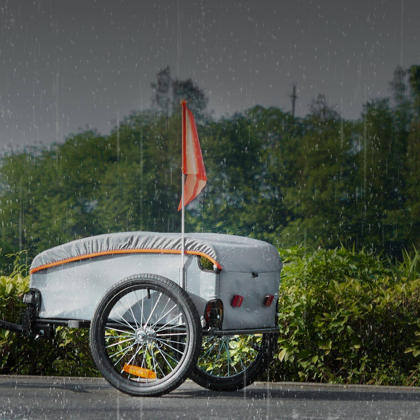 Left. Loheer - Loheer Heavy Duty Bike Cargo Trailer Foldable Bicycle Wagon Cart Universal Hitch Compact Storage Bike Cart.