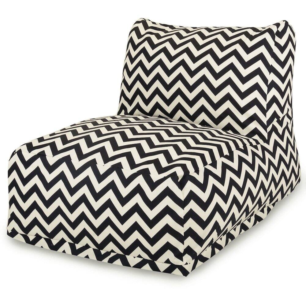 Front. Majestic Home - Chair Lounger Chevron Black - Black.