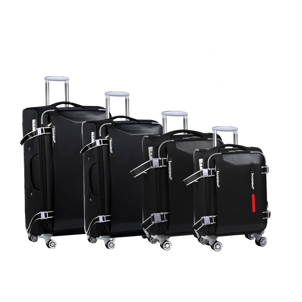 APRILSOUL - Softside Upright Luggage Set Lightweight Piece - Black
