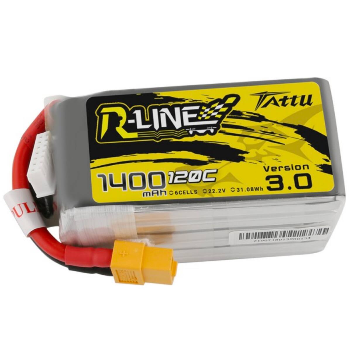 Tattu R-LINESE Version 1400 120C 3.0 C6CELLS 22.2V 31.08Wh mAh UL  
Z1907 1801 3000134