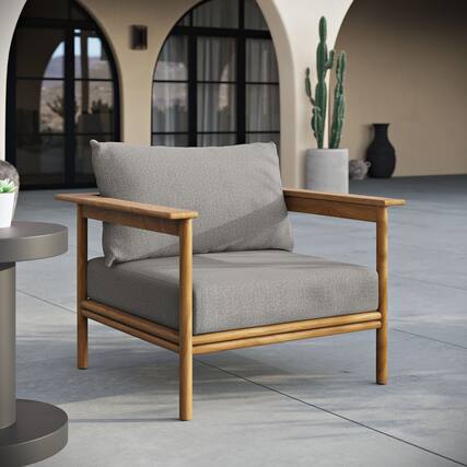 Front. Modway - Wren Outdoor Patio Teak Wood Armchair by Modway - Natural Driftwood.