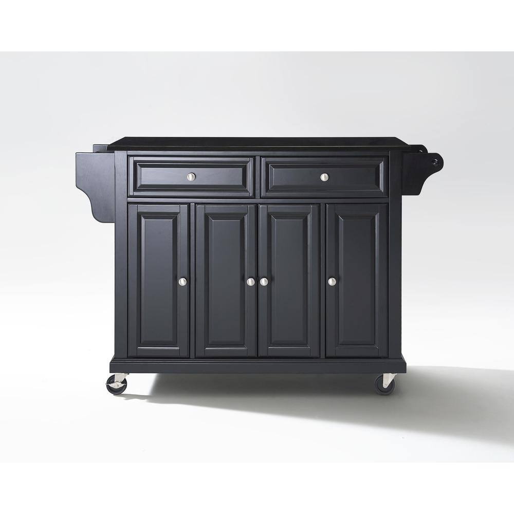 Left. Crosley Furniture - Full Size Granite Top Kitchen Cart - Black.