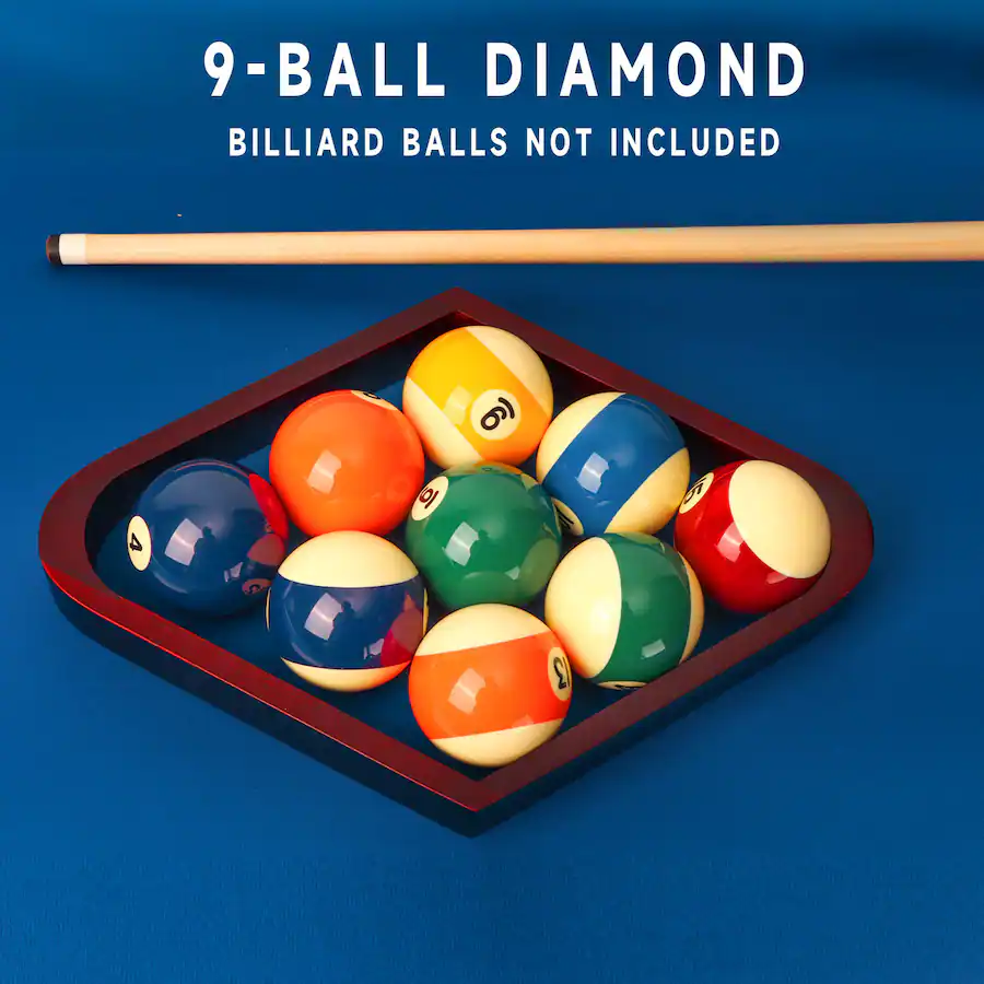 GSE Games & Sports Expert Solid Wood 9 Ball Diamond Ball Rack for 2 1/4 ...