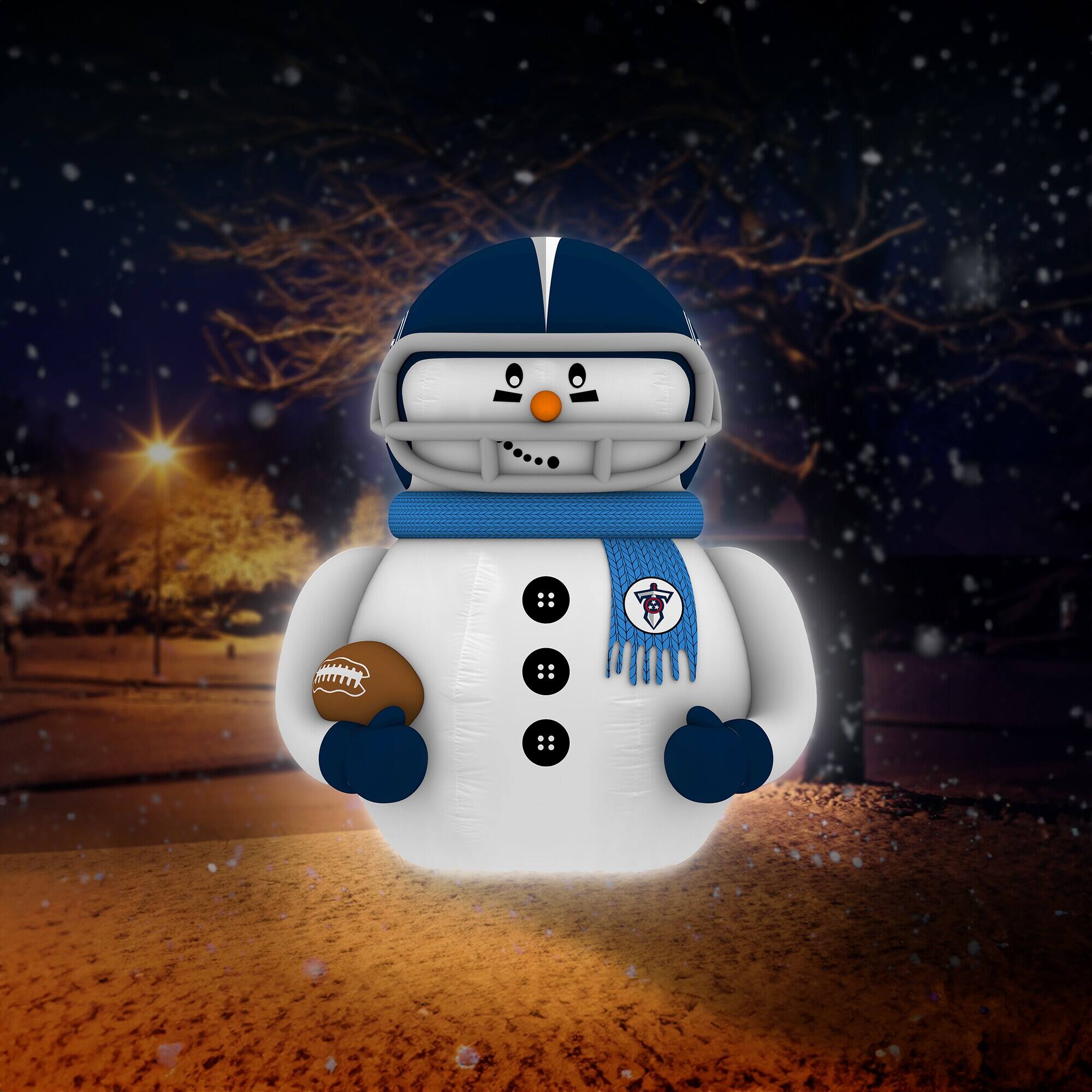Alt View 3. Sporticulture - Tennessee Titans Inflatable Snowman Player - Blue.