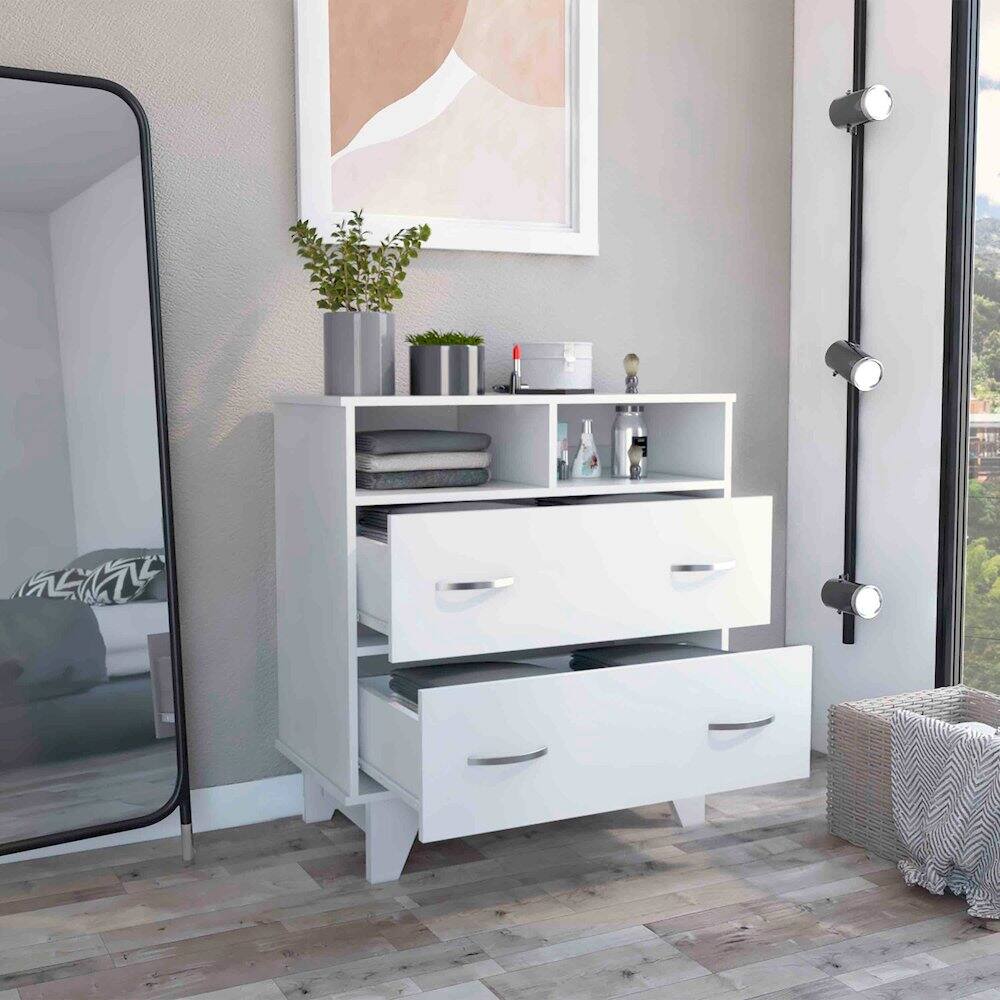 Alt View 4. TuHome - Portnova Dresser White MDF - White.
