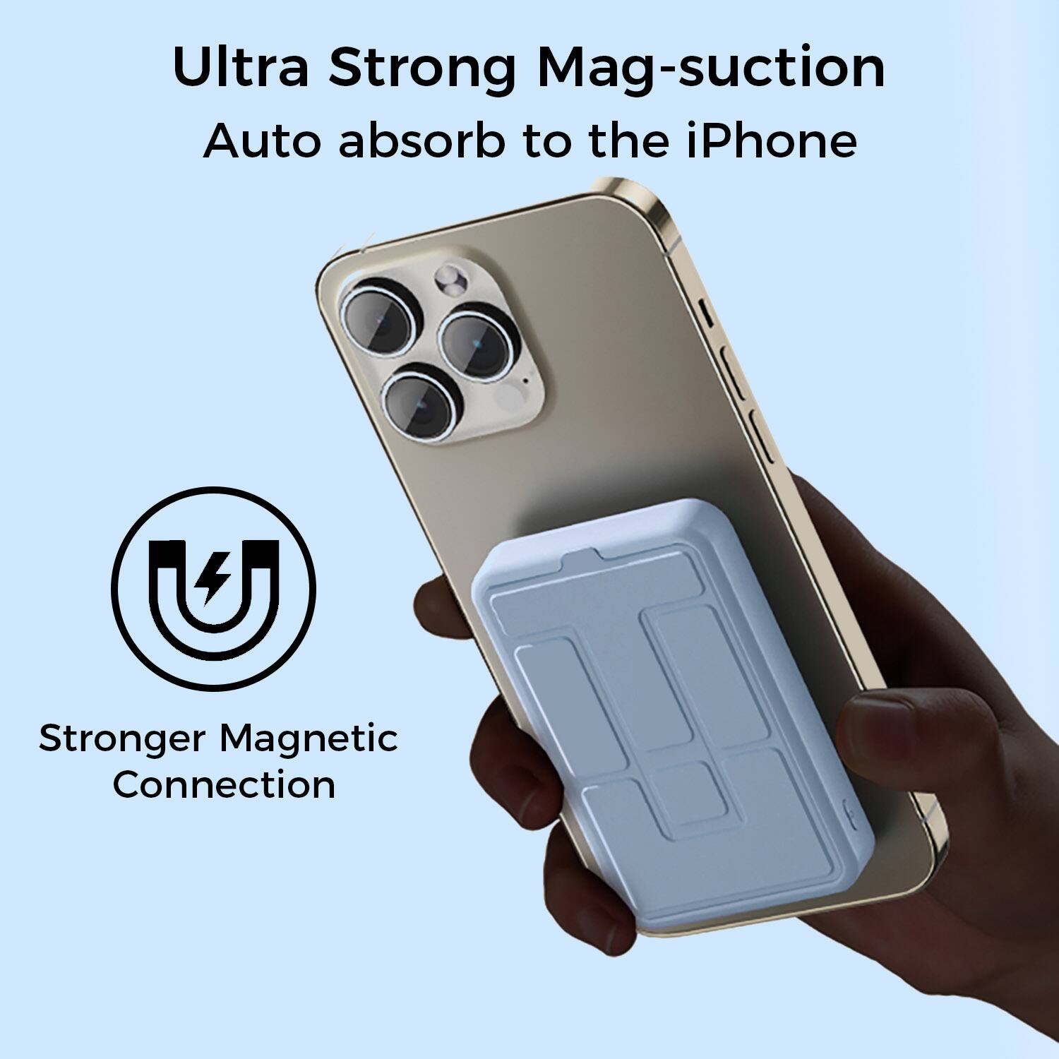 Ultra Strong Mag-suction, Auto absorb to the iPhone, Stronger Magnetic Connection