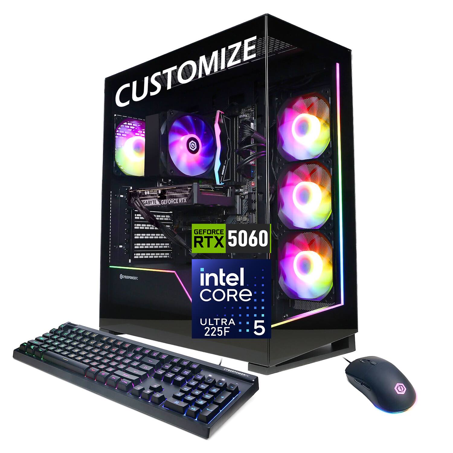 CUSTOMIZE  
GABYTE GEFORCE RTX  
GEFORCE RTX 5060  
CHESPOWERR.  
intel CORE i5  
ULTRA 225F