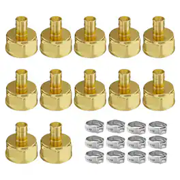 VEVOR - Pipe Fittings, 3/4" 12PCS Brass Pipe Fittings, Clamp-style 3/4 NPT Pipe Connector Brass Air Fittings - Brass color