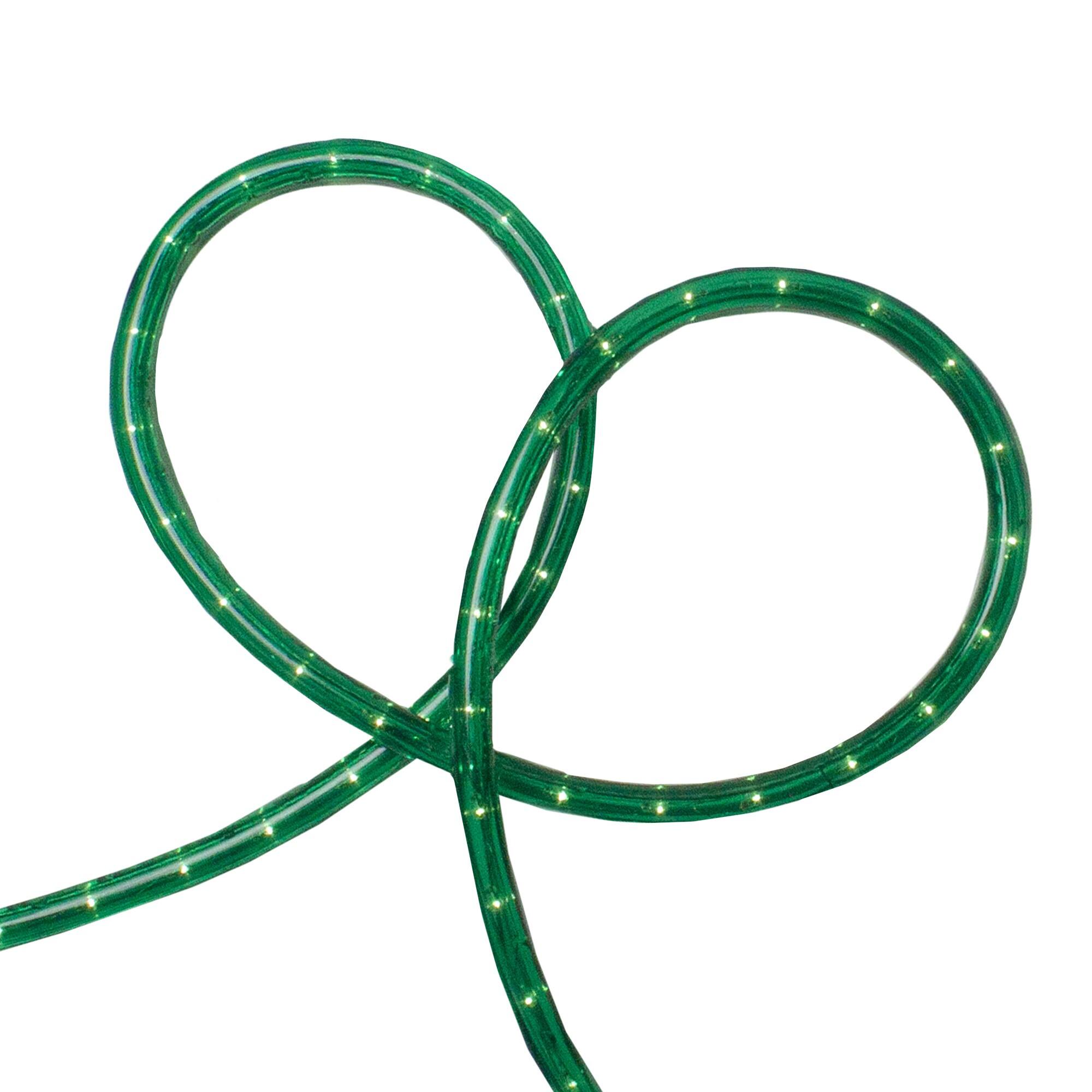 Front. Northlight - Incandescent Flexible Outdoor Christmas Rope Light - Green - 18' Green Wire - Green.