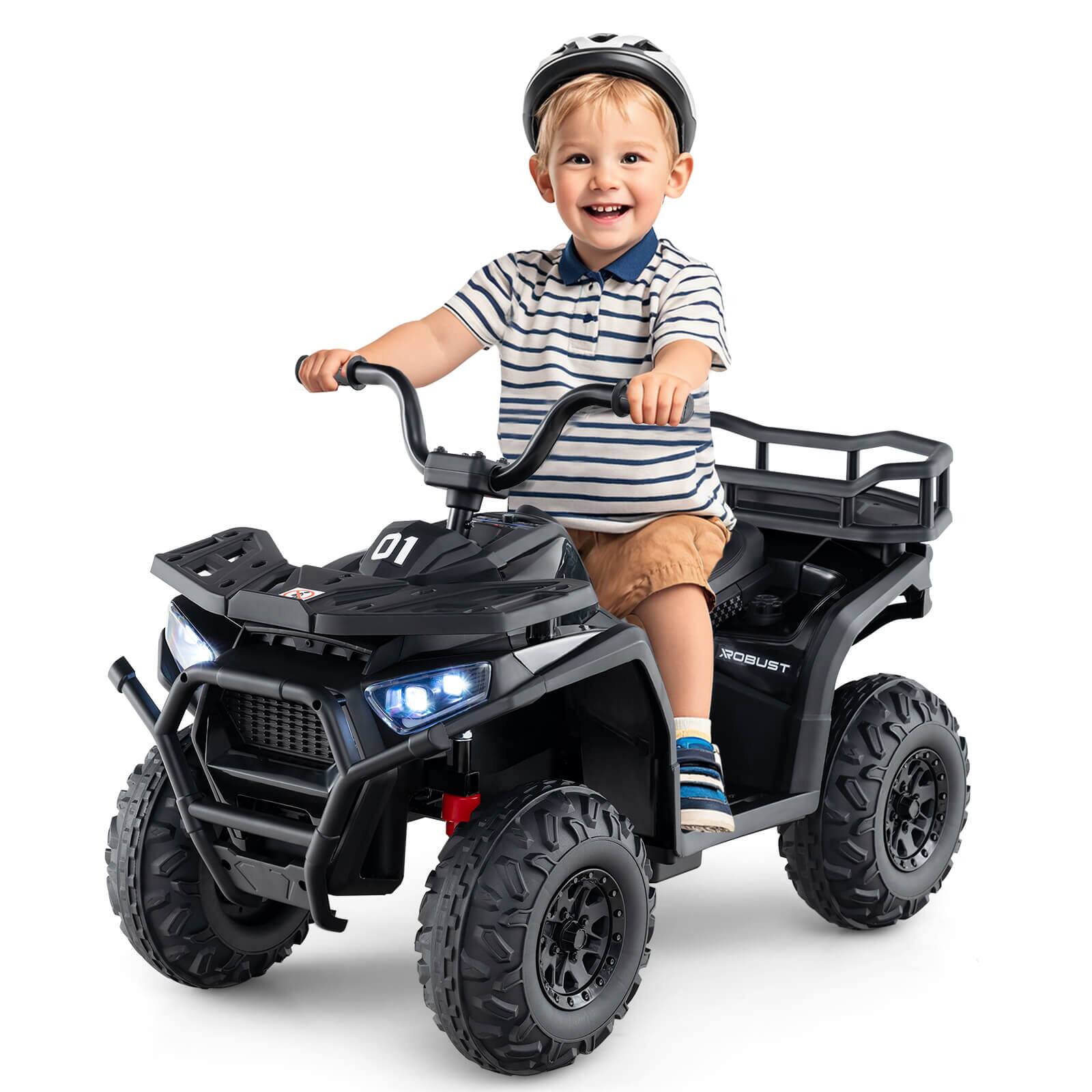 Alt View 9. Costway - Costway 24V Kids Ride on Electric ATV Car Toy with Spring Suspension & LED Lights USB - Black.