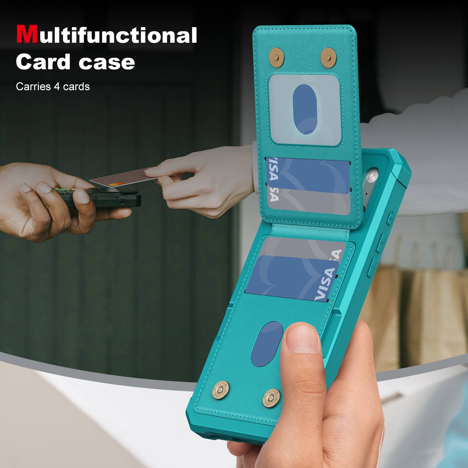 Multifunctional Card case  
Carries 4 cards  

ISA SA  
VISA