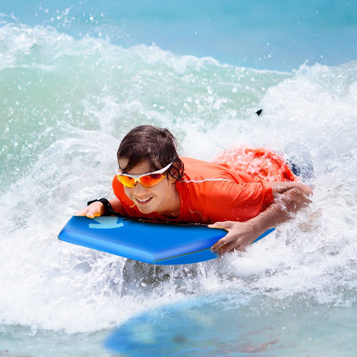 Alt View 5. GOPLUS - Goplus 42" Lightweight Super Bodyboard Surfing w/Leash IXPE Deck EPS Core Boarding - Blue.