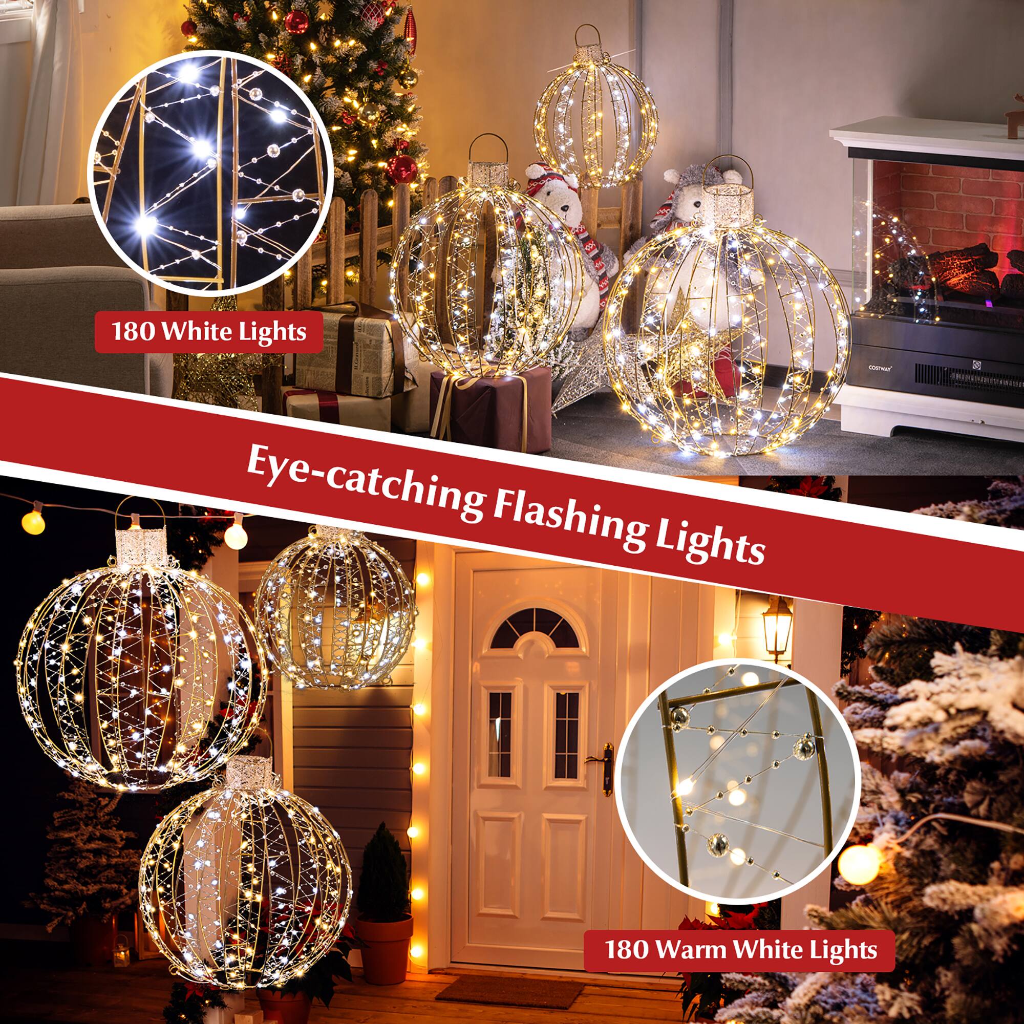 180 White Lights - Eye-catching Flashing Lights 180 Warm White Lights