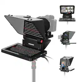Neewer - 2-in-1 11" Teleprompter with Monitor - Screen Mirroring for Camera, Phone & Webcam Streaming - Black