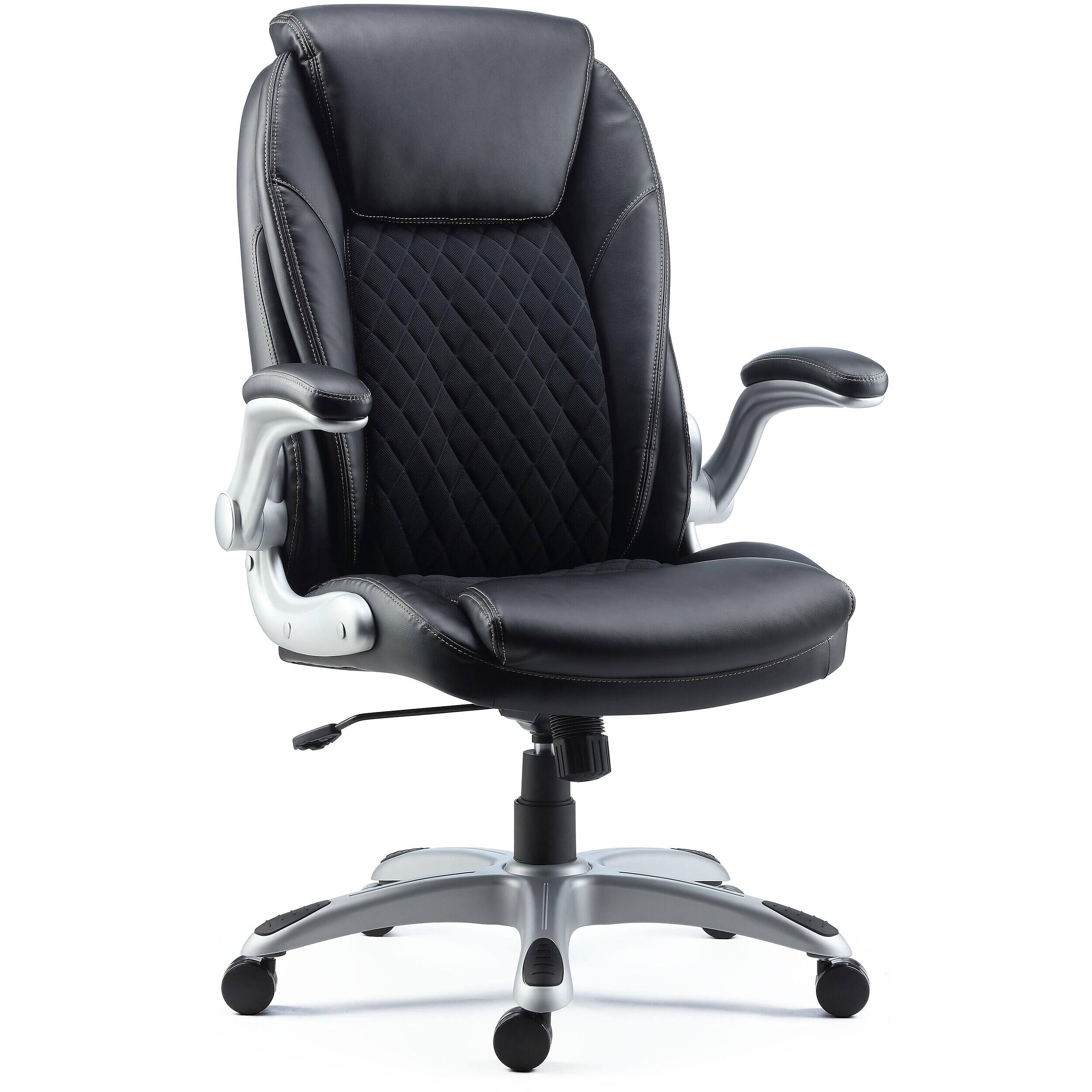 Alt View 7. Staples - Staples Sorina Ergonomic Bonded Leather Swivel Executive Chair, Black (58262) - Black.