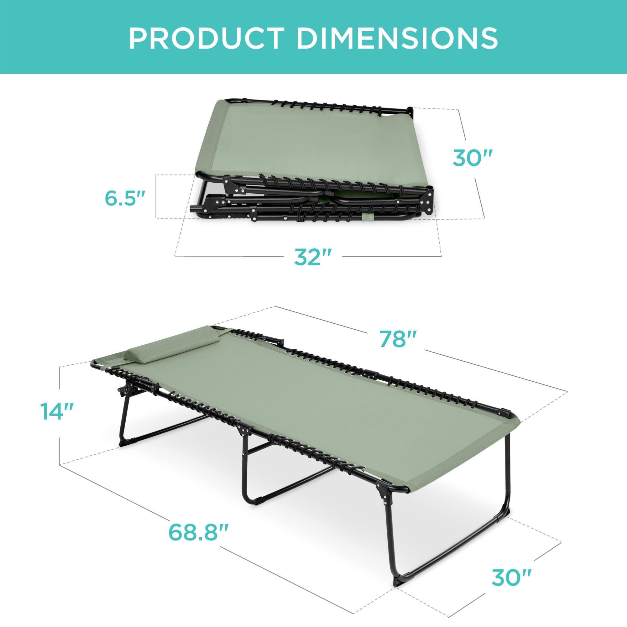 PRODUCT DIMENSIONS

- 30"
- 6.5"
- 32"
- 78"
- 14"
- 68.8"
- 30"
