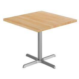 Flash Furniture - Bennett 36" Square Solid Wood Commercial Indoor Tabletop with 30" x 30" Dining Height Rust-Resistant Silver C - Natural