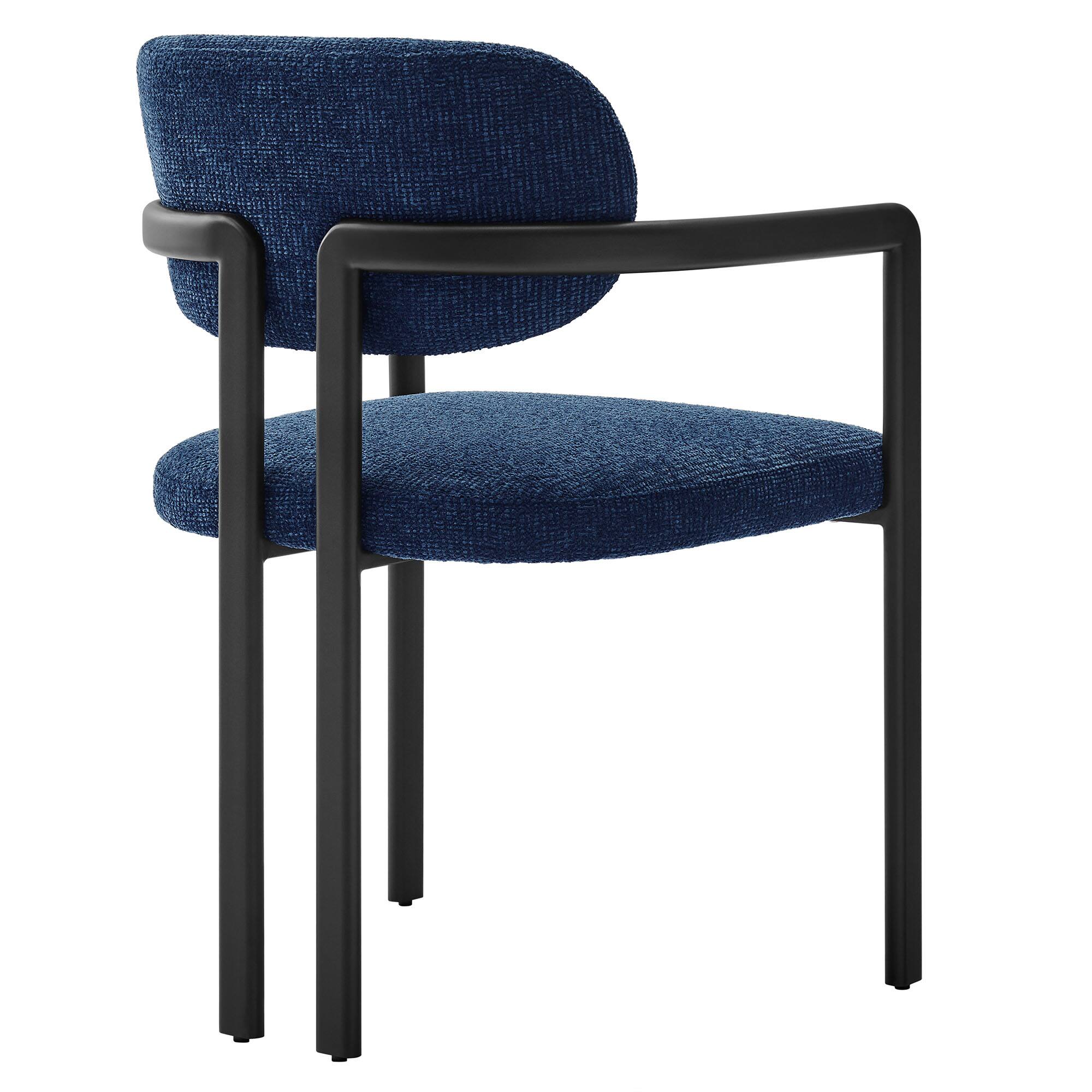 Alt View 2. Modway - Elio Barrel Fabric and Metal Dining Chair by Modway - Blue.