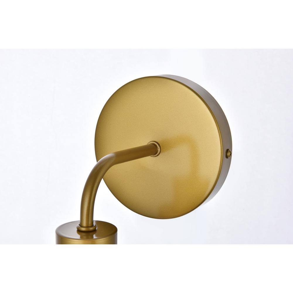 Left. Living District - Hanson 1 light bath sconce in brass with clear shade - Brass And Clear Shade.