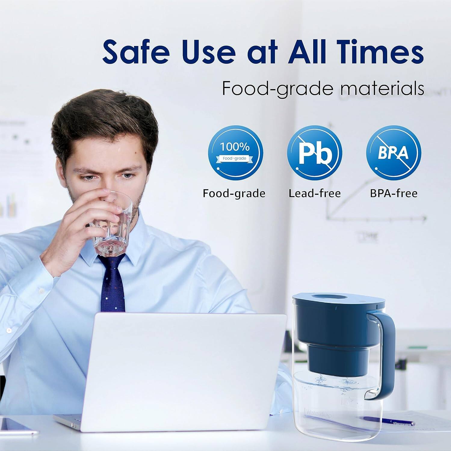 Safe Use at All Times  
Food-grade materials  
100% Food-grade  
Lead-free  
BPA-free