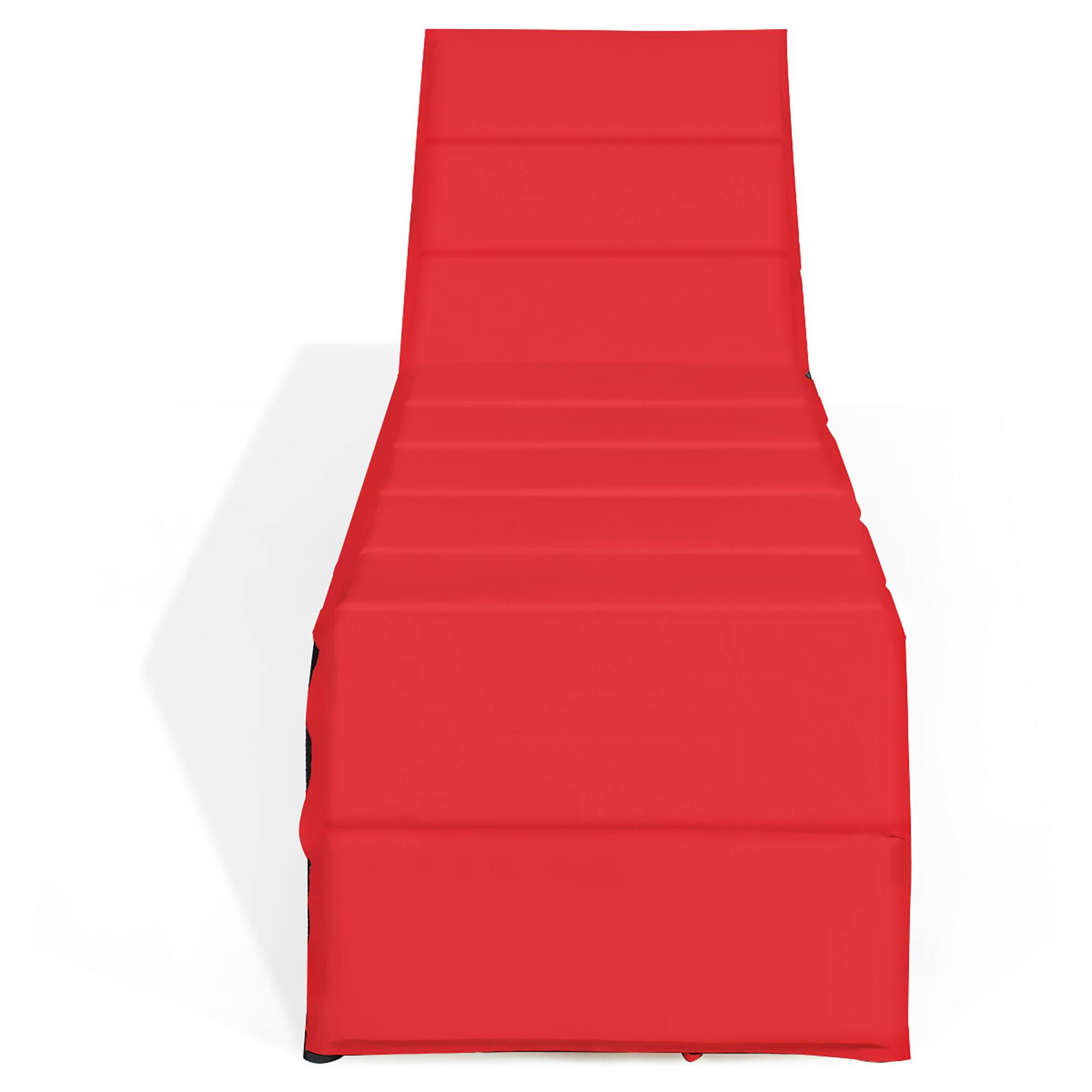 Alt View 10. Costway - Costway Patio Rattan Lounge Chair Chaise Recliner Back Adjustable Cushioned Garden - Red + Black.