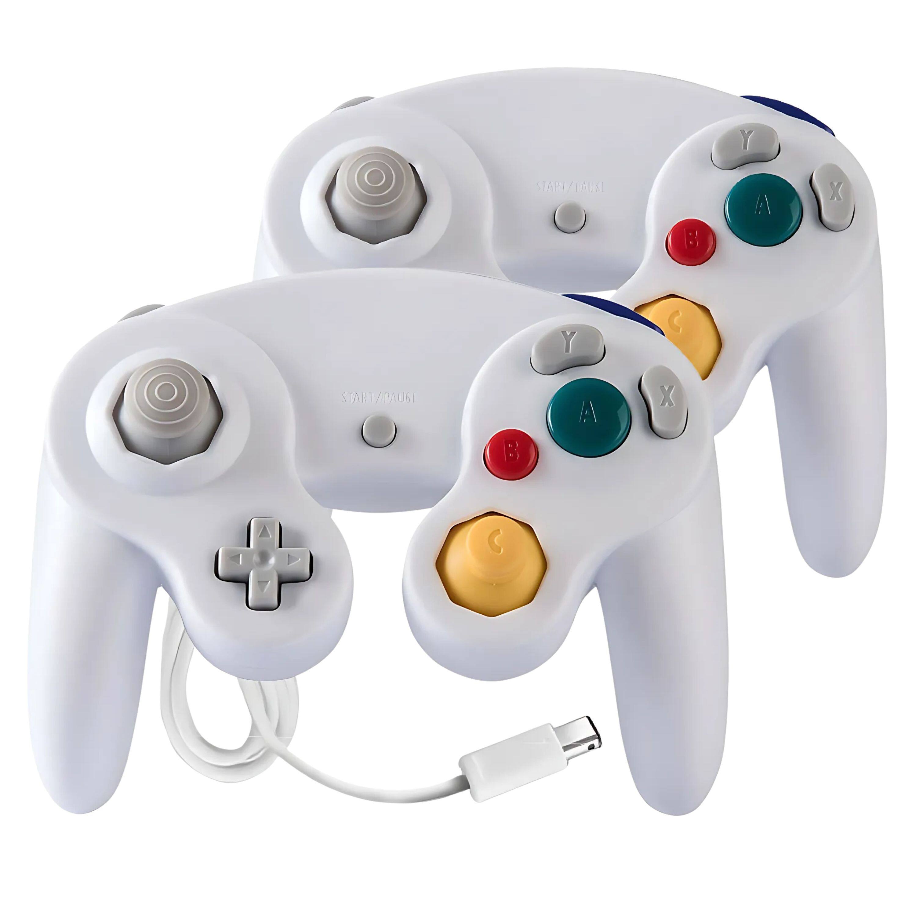 Kitcheniva - Wired NGC Controller Gamepad For Nintendo GameCube & Wii U Console 2 Pcs White/White - White / White