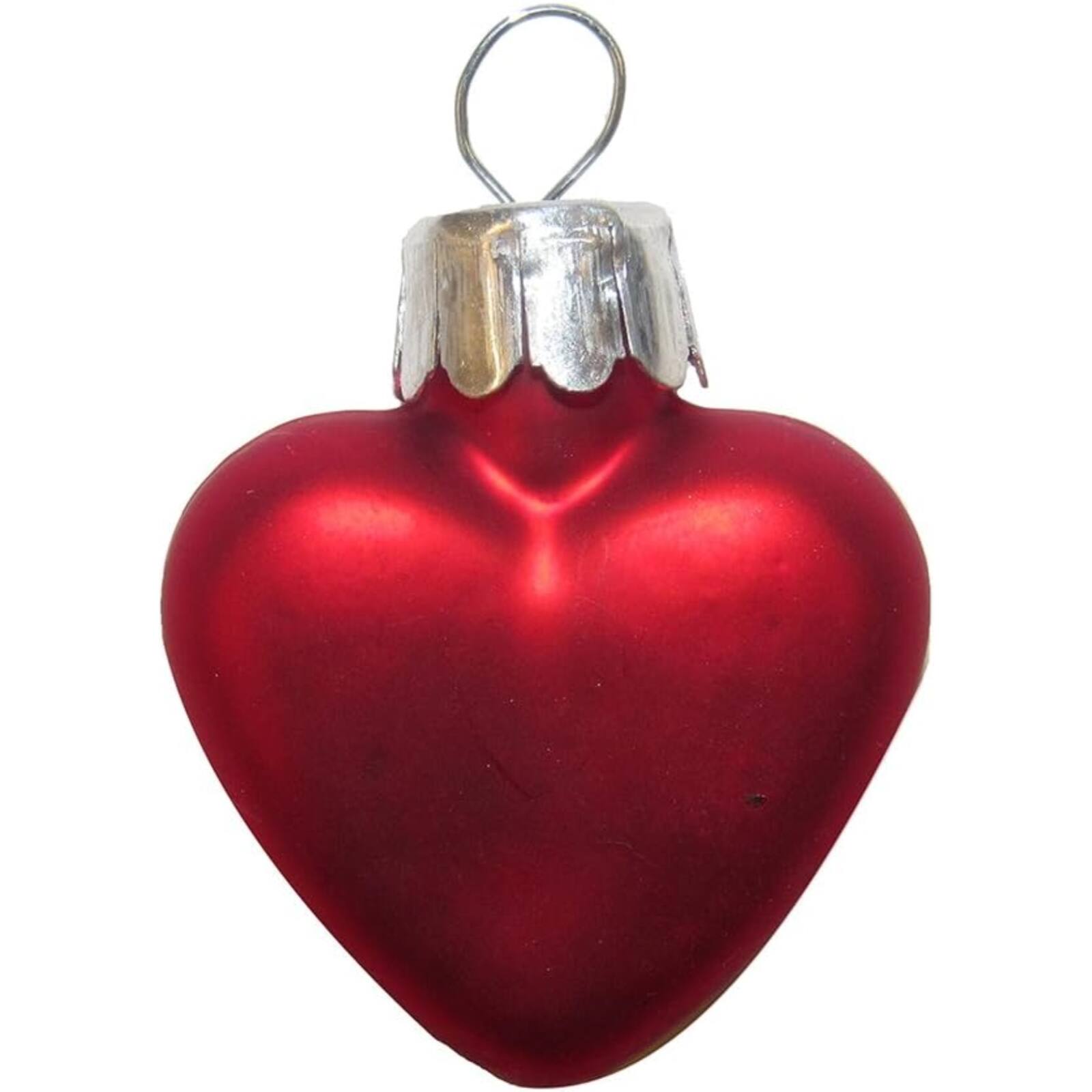 Angle. Kurt S Adler - Kurt Adler Petite Treasures Mini Red Heart Glass Ornaments 20 Piece Set 1 inch - Red.
