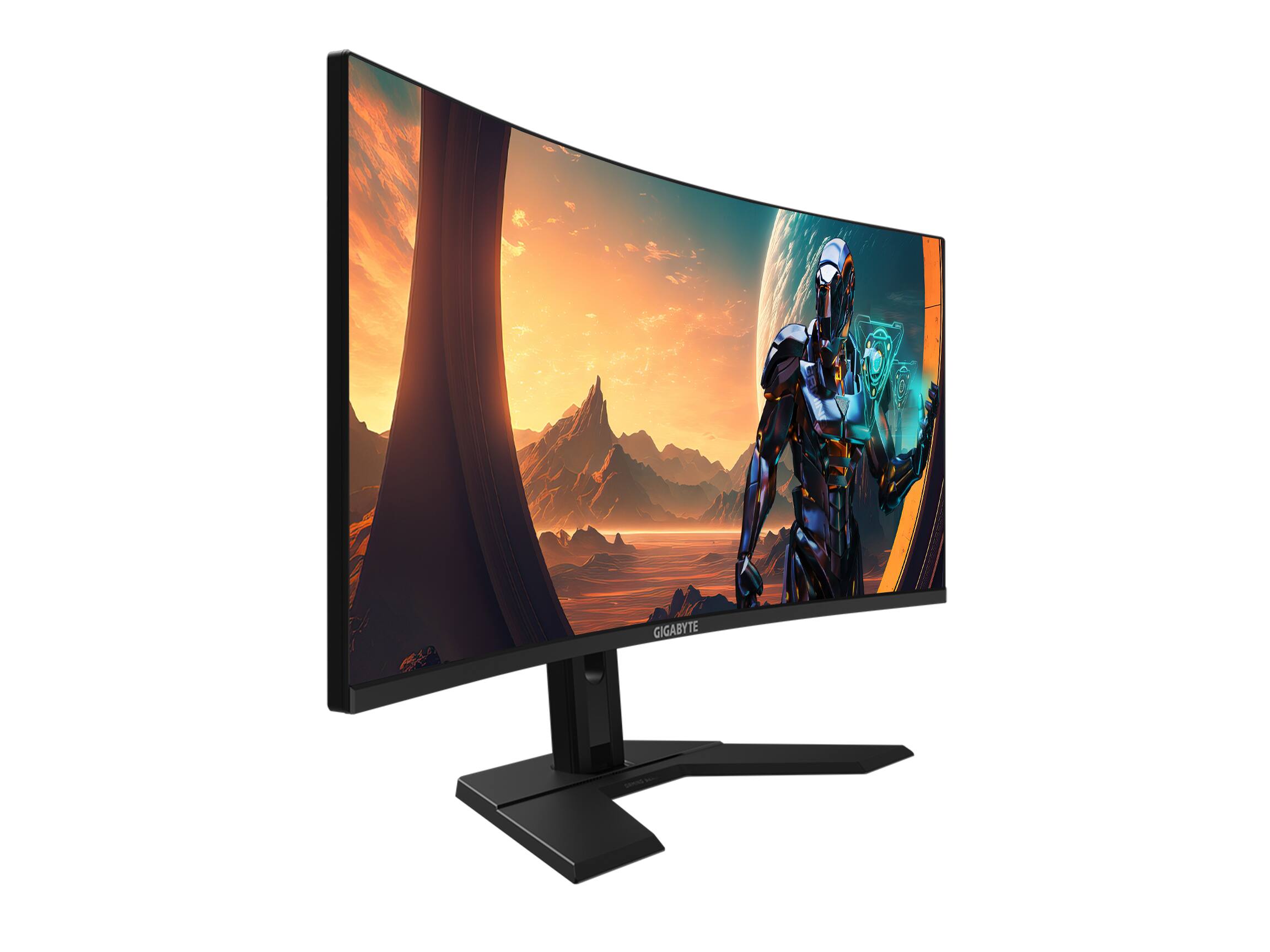 Alt View 12. GIGABYTE - GS34WQC 34" LED WQHD FreeSync Premium Curved Gaming Monitor with HDR (HDMI, DisplayPort) - Black.