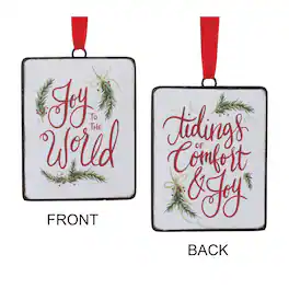 BreeBe - Holiday Sentiment Ornament (Set of 12) - Red, Green, White