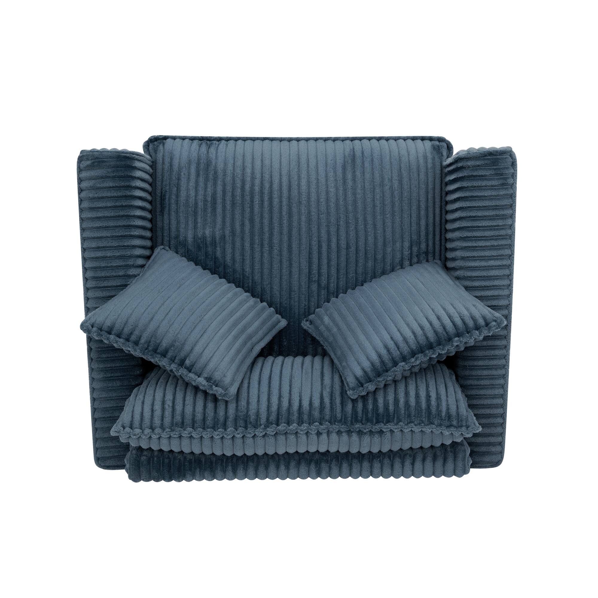 Alt View 4. GOODSILO - Comfortable Single Sofa Chair with Backrest & Armrests - Living Room & Bedroom Accent - Blue.