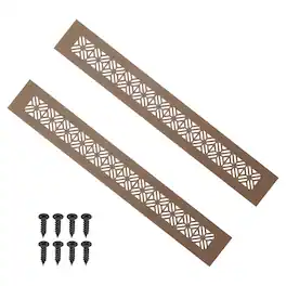 Unique Bargains - 14"x2" Door Air Vent Cover, 2pcs Heavy Duty Aluminum Alloy Grille Louvered with Mounting Screws for Cabinet Wardrobe - Brown