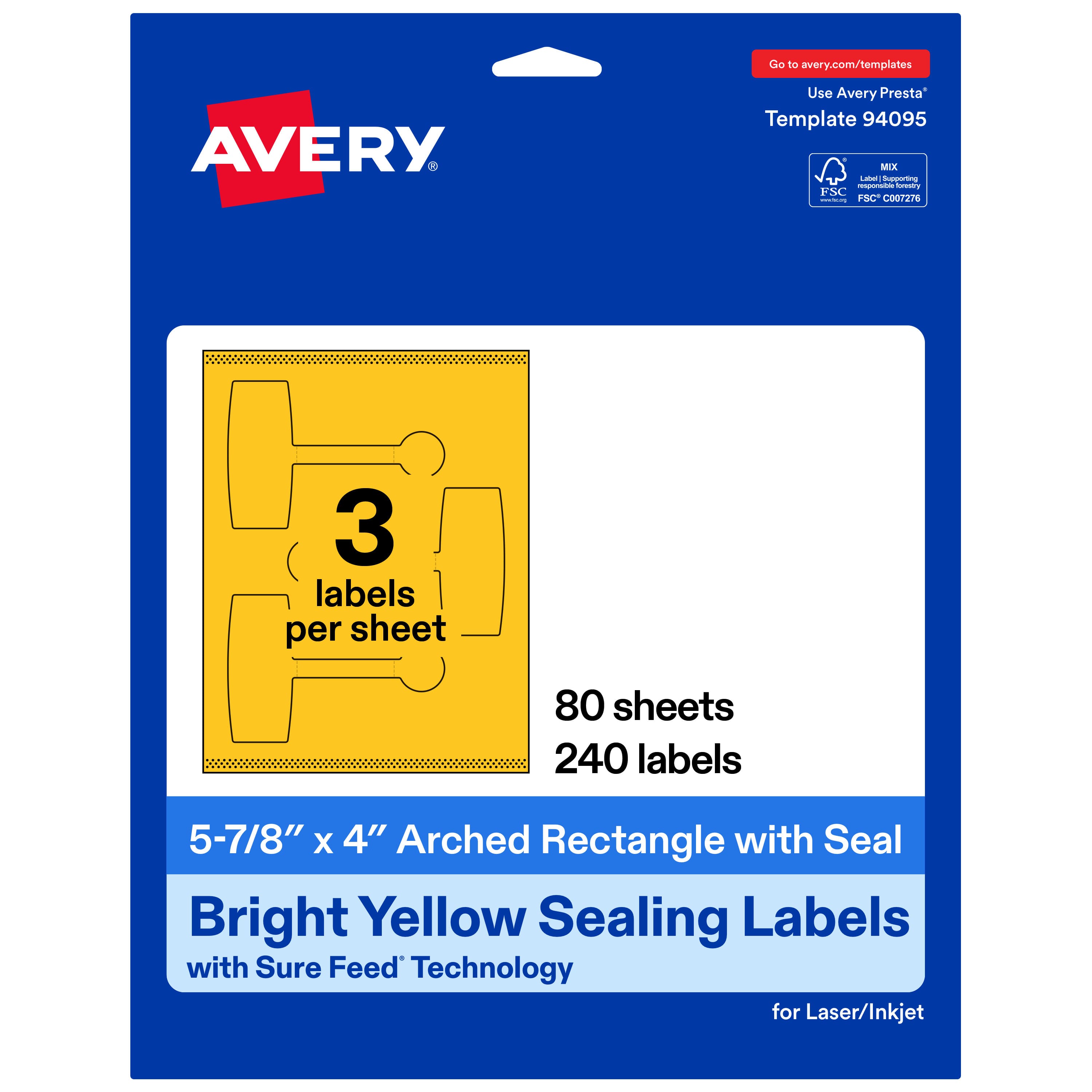 "Avery - Avery® Sealing Labels, 5-7/8"" x 4"", Bright 240 Total - Yellow" price history on PriceWatchPro