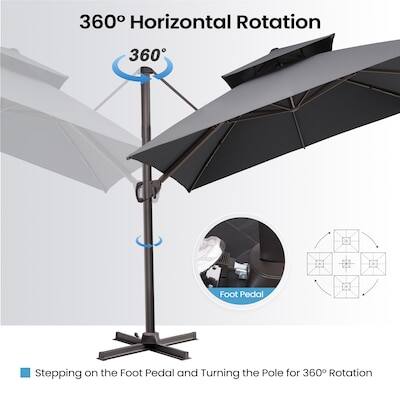 360° Horizontal Rotation

Stepping on the Foot Pedal and Turning the Pole for 360° Rotation