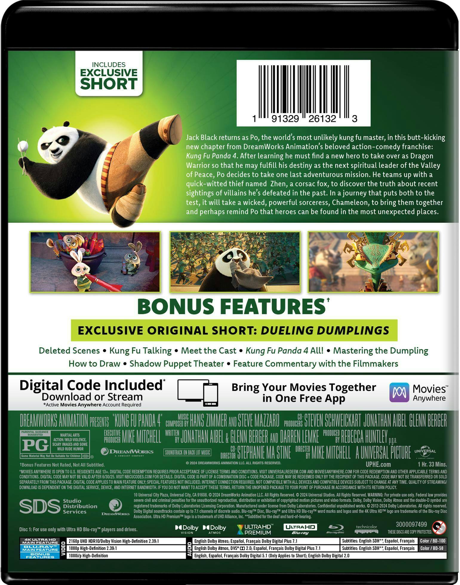 Back. Kung Fu Panda 4   - 4K Blu-Ray.