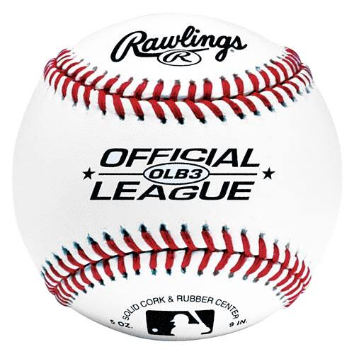 Rawlings R OFFICIAL OLB3 LEAGUE CORK & RUBBER SOLID CENTER 5 9 IN. OZ.