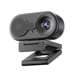 EMEET - Webcam C100 2K Webcam with Microphone for PC/Laptop, Built-in Mic, Portable Metal Clip, USB Plug and Play - Black
