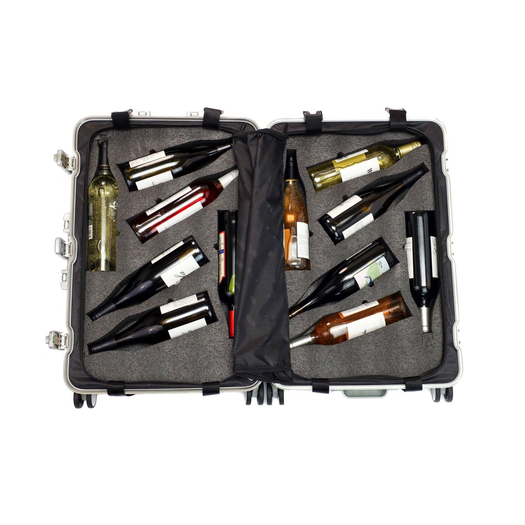Alt View 2. Vingarde Valise - Aluminum 12 Bottle Wine Travel Case - Silver.