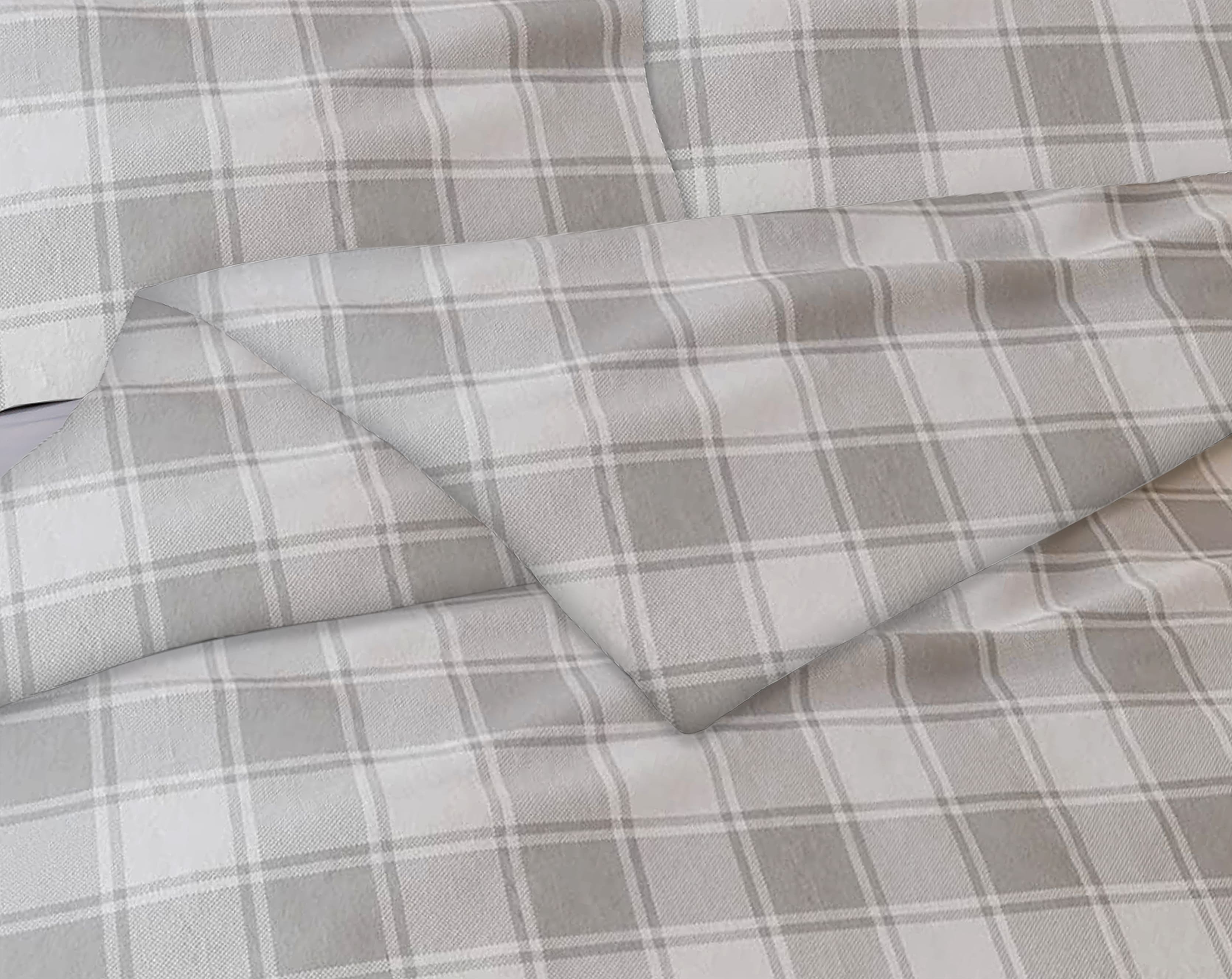 Bibb Home - 3-Piece Heavyweight Flannel Duvet Cover Set - Grey Plaid price history on PriceWatchPro