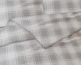 Bibb Home - 3-Piece Heavyweight Flannel Duvet Cover Set - Grey Plaid