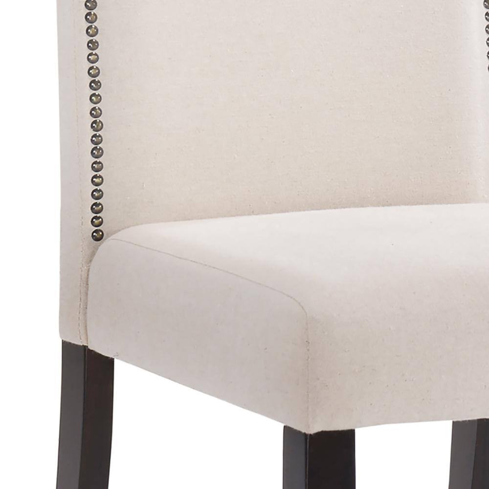 Alt View 3. Carolina Chair & Table - Romero Parson Chair - Espresso - Linen Upholstery - Brown.