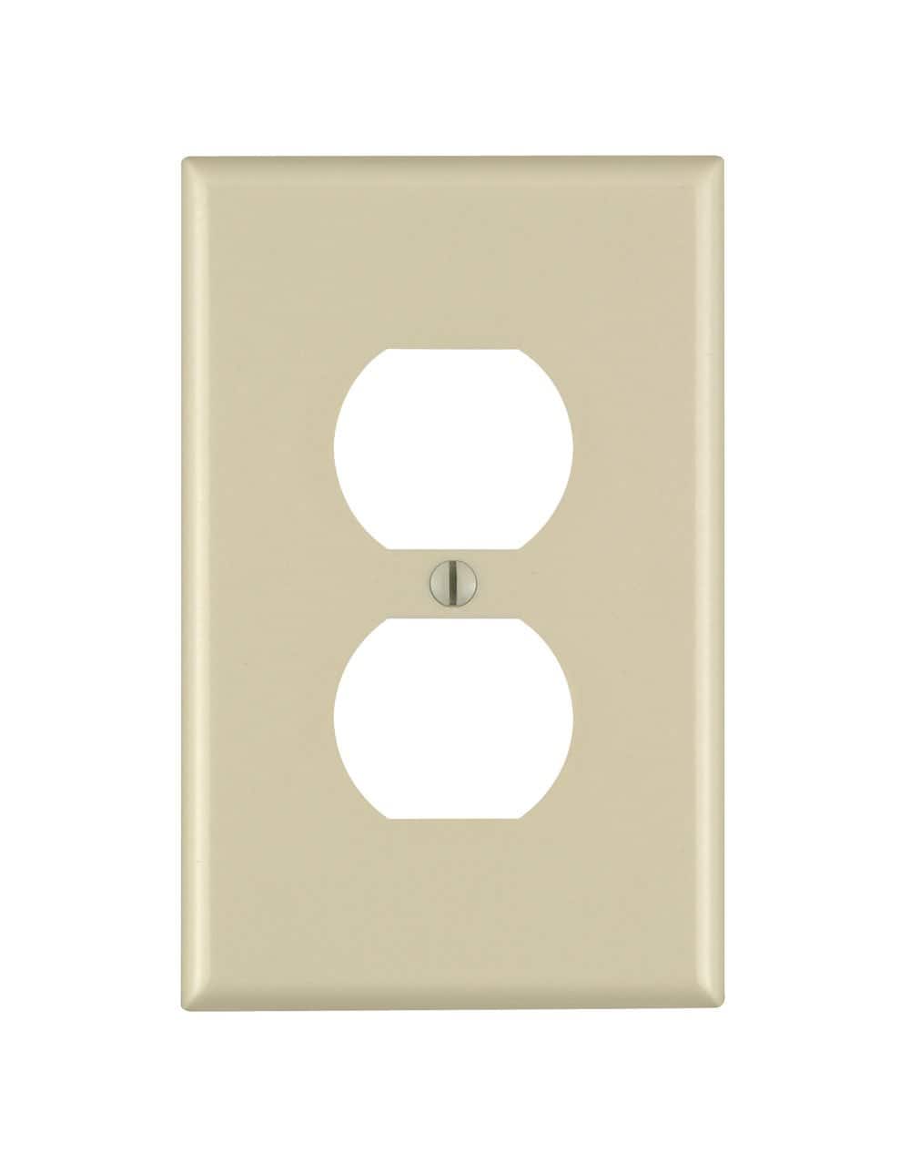 Leviton - 1 gang Plastic Duplex Wall Plate 1 pk (Case of 20) - Ivory