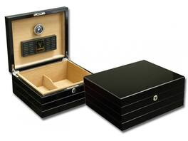 Prestige - Onyx Black Finish Cigar Humidors - Rich Black Lacquer Finish