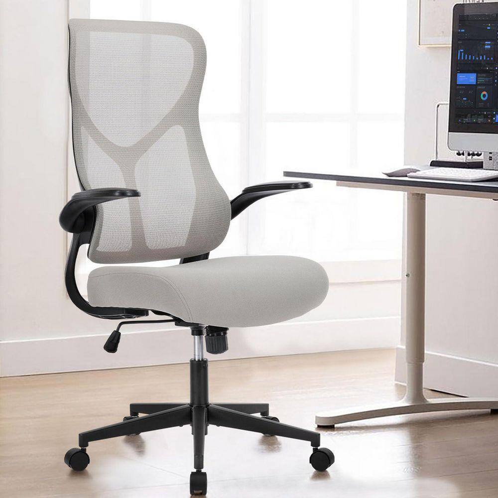 Angle. Sweet - Ergonomic Office Chair, Computer Desk Chair with Adjustable Armrest, High Back Swivel Chair for Home Office - Gray - Gray.