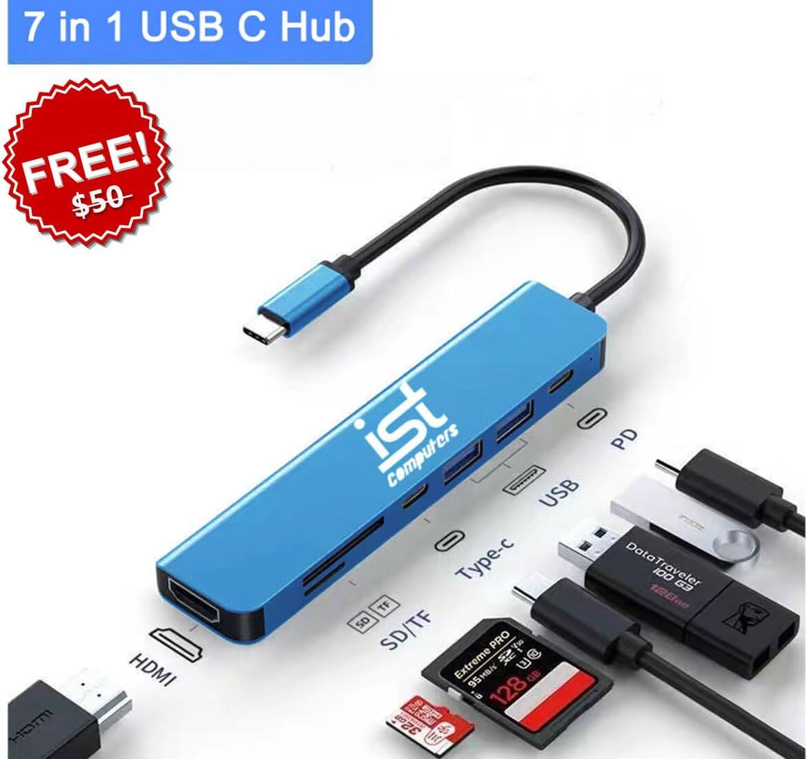 7 in 1 USB C Hub

FREE! $50

iST Computers

HDMI
SD/TF
USB
Type-c
PD
Data Traveler G3 128GB
Extreme PRO 128GB 95M
SD/TF
