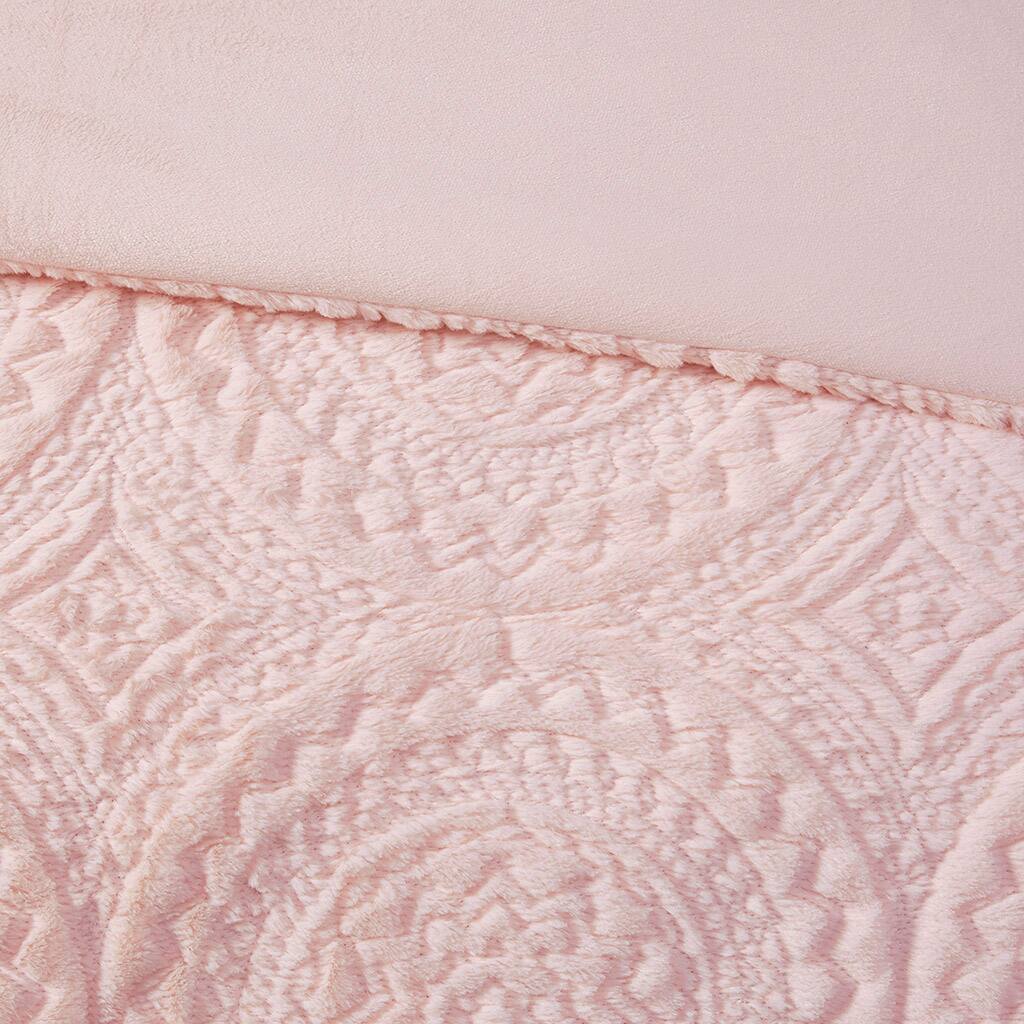 Alt View 5. Gracie Mills - Gracie Mills Blum Faux Fur Medallion Comforter Set - Blush.