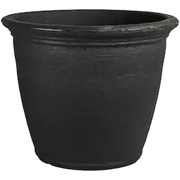 Sunnydaze - 20 in Anjelica Dual-Wall Polyresin Planter - Matte Black